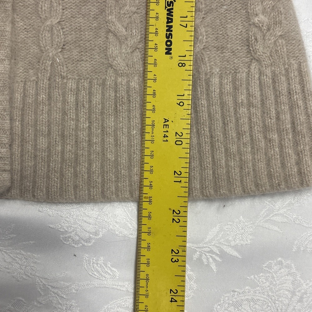 Lambswool Angora Rabbit Fur Cardigan Sweater M Light Brown Mother Pearl Buttons - Picture 7 of 7